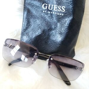 Guess By Marciano Black Frame Sunglasses With Soft Bag Case